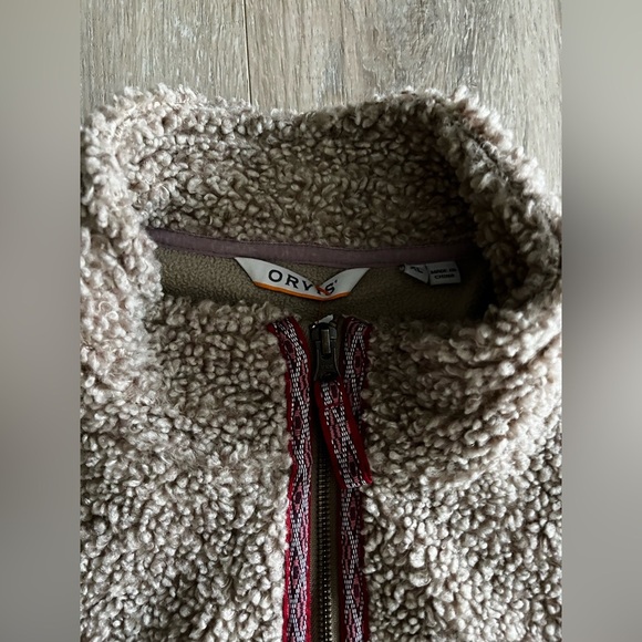 Orvis Women’s Sherpa Fleece Lined Jacket Light Beige - Size XL - Picture 3 of 8